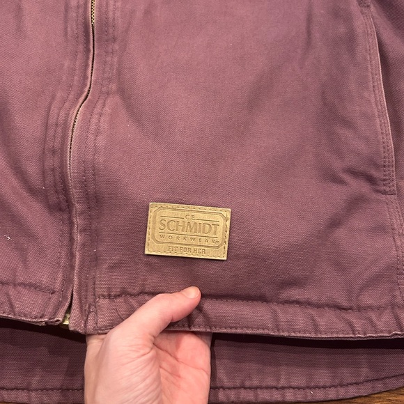 CE Schmidt Workwear Barn Coat Women’s XL Purple Fleece-Lined Hood Canvas - Picture 3 of 8